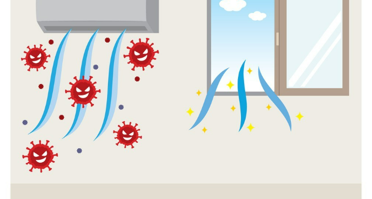 Microbes blown out of HVAC Centered Image